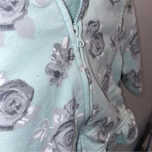5/$15 George Blue Baby Sweater With Grey Florals - Picture 2 of 6